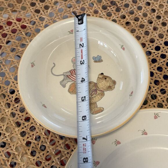 Mikasa Teddy Kids Set Plate and Bowl Teddy Bear  Mouse Strawberries Set - Picture 8 of 9